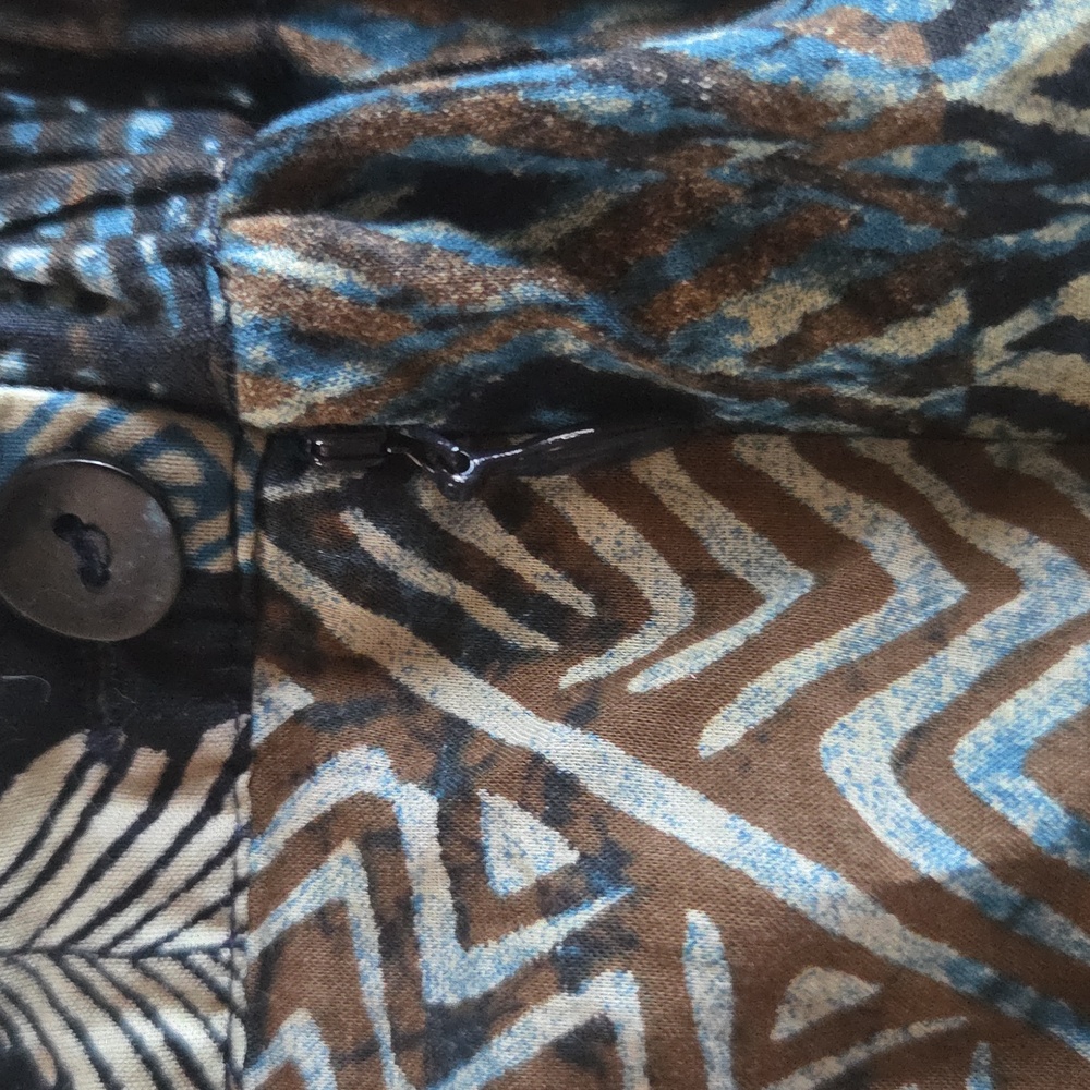 Chico's Blue and Black Patchwork Midi Skirt - Picture 6 of 6